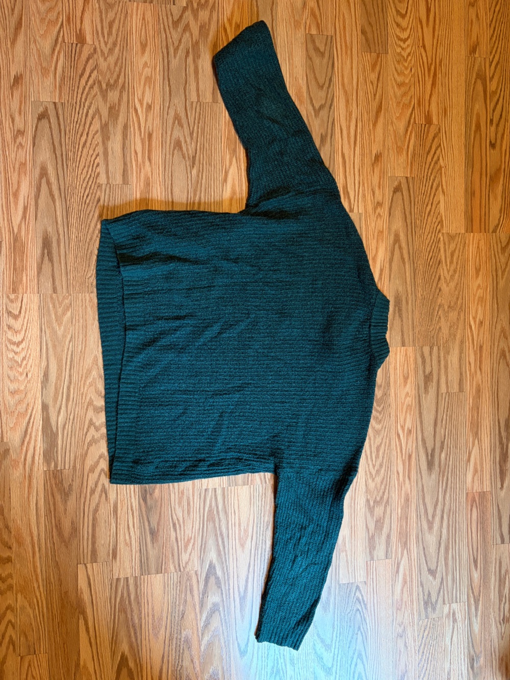 American Eagle Outfitters Dark Teal Ribbed Crewneck Sweater - Picture 2 of 2